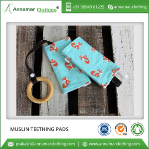 Good Quality Soft Touch Customized Muslin Teething Pads - Product Image 2