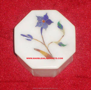 Belle boîte à bibelots en marbre, boîtes en pierre blanche de luxe - Product Image 1