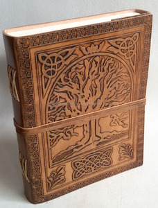 Handmade Vintage Tan Màu Cuộc Sống Cây PU Tạp Chí Da Cuốn Sách Bóng Dây Đeo Đóng Cửa Máy Tính Xách Tay Cho Cá Nhân Sử Dụng Doanh Nghiệp Đánh Dấu - Product Image 3