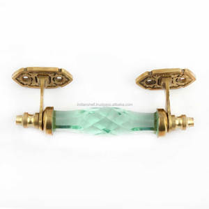 Handmade Bulk Decorative Green Glass Cut Small Door Handles Home Decor Cabinet Pulls for Kitchen 6 Inches New Design GH-19 - Product Image 2