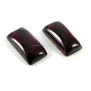 พลอยโกเมนทรงสี่เหลี่ยมพลอยหลวม5x10มม. ธรรมชาติสีแดง - Product Image 1