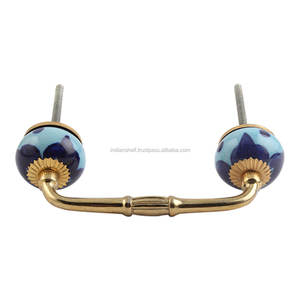 Manijas de cerámica azules decorativas hechas a mano para puerta, tiradores de armario para decoración del hogar, para cocina, nuevo diseño de 4 pulgadas, BH-89-CK-70 - Product Image 5