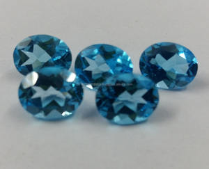 สำหรับอัญมณีทรงรีทรงรีทรงรีทรงกลมบุษราคัมสีฟ้าสวิส - Product Image 2