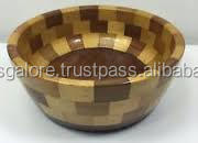 Bols ronds en bois modernes pour salade et décoration pour fête 6-10 pièces - Product Image 3