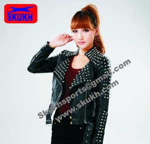Vestes de moto pour femmes Cardura, en cuir personnalisé, à rayures tricotées, imperméables, doublure en coton écologique, logo personnalisé, vente en gros - Product Image 4