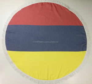 Ronda Pestemal-Toalla Turca Peshtemal 150 cm Playa Redonda Con Borlas De Fábrica 100% Algodón. - Product Image 5