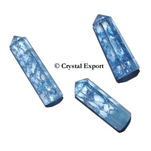 Top Seller Blue Crackle Crystal Point: Compra puntos de curación a bajo costo Natural Healing Crystal Point - Product Image 1