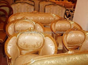 गर्म बेच उत्पाद प्राचीन सैलून सोफा सेट क्लासिक सोफा कवर बारोक सोफा सेट बारोक शाही शैली