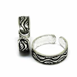 สุขออกซิไดซ์ธรรมดาเงิน925เงินสเตอร์ลิงผู้หญิงนิ้วเท้าแหวนปรับ - Product Image 4