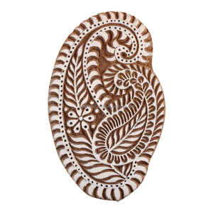 บล็อกไม้พิมพ์ลายดอกไม้ทำด้วยมือสำหรับพิมพ์สิ่งทอบนชั้นวาง - Product Image 1