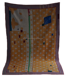 Floral Kantha Throw Wholesale Vintage Heavy Sari Kantha Quilt - Product Image 3