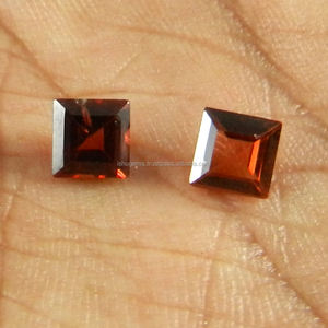 1 par de rojo granate natural de Mozambique 1,6 Cts corte cuadrado 5x5mm piedras preciosas sueltas para joyería IG2779 - Product Image 3