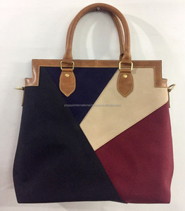 Bolso de mano de lona encerada hecho a mano con estilo para mujer con cierre de cremallera Bolso de hombro - Product Image 1