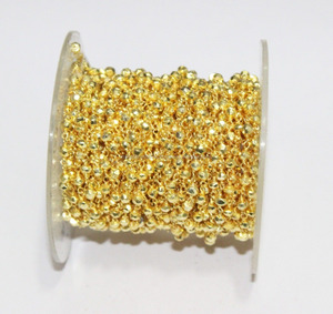 NanPlanetSilver Oro Pirita Rosario Cadena de cuentas Alambre Envuelto Joyas Hallazgos y componentes - Product Image 1