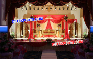 Scène de mariage royale musulmane, scène de mariage au look traditionnel, scène de mariage de type hindou en fibre, décoration d'événements en Caroline du Nord - Product Image 2