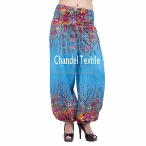 Sky Blue Trouser Aladdin elastic pant Rayon gypsy yoga pant Harem Yoga Pants Trouser Baggy Gypsy Ginie for wholesale