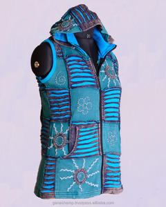Elegante azul cielo sombra con Crochet diseño Bohemia señoras sudaderas con capucha chaqueta CSWJ 402 - Product Image 2