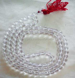 Vente en gros de pierres précieuses cristal clair Quartz perles rondes à la main Sphatik Agate Jap Mala pour la méditation religieuse - Product Image 1