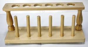 Test Tube Stand Wooden with Drilled Holes and Verticals Pins Are Provided for Quick <b>Drying</b> of test Tubes for <b>Laboratory</b> Usage - Product Image 5