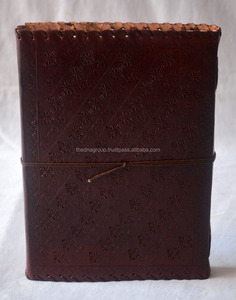 Venta al por mayor Centro de piedra diario de cuero Hecho a mano vintage puntada lateral piedra diario de cuero en relieve - Product Image 2