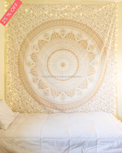 Tapiz de Mandala Ombre dorado, colgante de pared indio, colcha Hippie Bohemia, decoración, Mandalas impresas, Sábana, tapices - Product Image 2