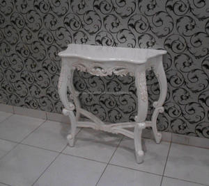 Muebles para el hogar, sala de estar interior, mesa de consola dorada tallada de madera, Estilo clásico - Product Image 4