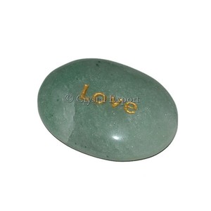 Green Aventurine Love Engraved Stone - Product Image 1