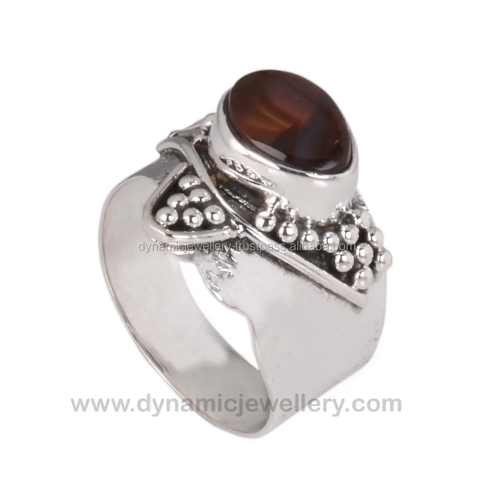 Mexicana de ópalo de fuego de mirada hermosa anillo de plata 925, anillo de