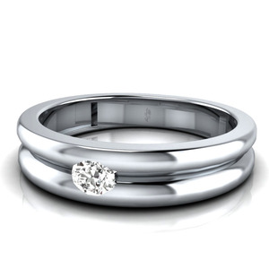 Anillo de Boda Solitario con Diamante Real de 0.10TCW |   Anillo de Compromiso de Oro Blanco Sólido de 14K para Mujer, Joyería Fina, Regalo - Product Image 1