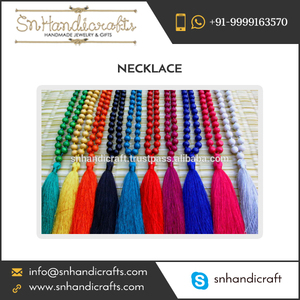 <b>Long</b> Silk Tassel <b>Necklace</b> Fashion Jewelry with Color OptionHandmade Creations - Product Image 1