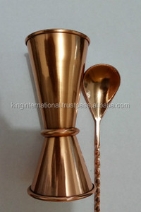 King ชุดจิ๊กเกอร์ค็อกเทลตวงสแตนเลสแบบญี่ปุ่น,ขนาด30 60มล. ทำจากทองแดงทองคู่สำหรับบาร์เทนเดอร์ - Product Image 3