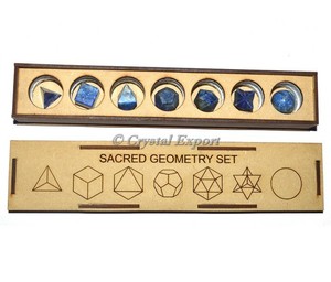 Lapis Lazuli Geometry <b>Set</b> With Long <b>Box</b> Crystal Healing Metaphysical <b>tool</b> - Product Image 1