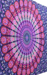 Tapiz Mandala con Diseño de Pavo Real Rosa, Estilo Bohemio Hippie, Impreso, para Cama Queen, Manta de Playa, Decoración de Pared, Picnic, Aubusson - Product Image 4