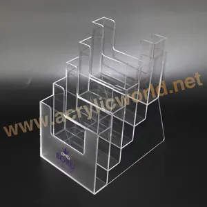 Customized Mult Compartment Brochure Holder Acrylic POP Display Stand