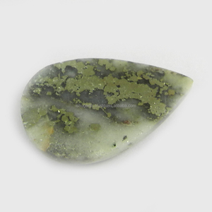 19x29mm Fools Gold Pyrite Marcasite Gemstone 6.35 gms Pear Wholesale Cabochon - Product Image 2