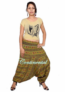 Pantalon rond jaune pour femme, vêtements Hippie unisexe, vente en gros, - Product Image 2