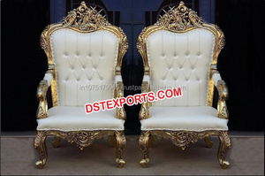 Real boda-Juego de muebles de Metal de latón dorado con sillas, muebles de oro musulmán - Product Image 5