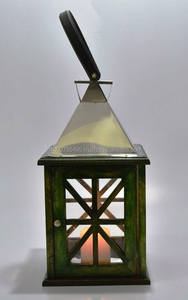 Elegante Portavelas de Madera Hecho a Mano con Diseño de Linterna, 52x18x25 cm, Decoración para el Hogar, Exhibición de Velas en Frascos IHA IHACA009 - Product Image 2