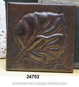 Azulejos de cobre antiguo de hoja en relieve para cocina, baño y baño - Product Image 2