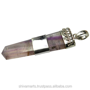 Pendentif en argent sterling 925 fait à la main nouveau design de pierre précieuse fluorite plaqué or bijoux fins pendentifs et breloques - Product Image 3