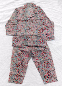 Cómodo Conjunto de pijama de tela con estampado de bloques a mano para niños, ropa de dormir de verano, camisa con botones y pantalones de cintura elástica Pj - Product Image 2