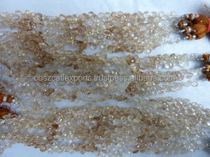 Perles de pierre à micro facettes en forme de goutte de topaze impériale - Product Image 2