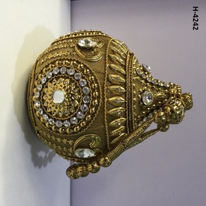 Hecho a mano H4239 Vivid Ladies Metal Clutch Gold Silver Evening Beaded Stone Pattern 1-1.9L FLAP Closure Monedero de compras en línea - Product Image 4