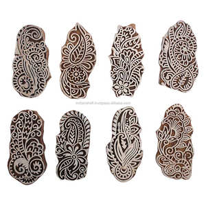 Mezcla hecha a mano Vintage Floral Printing Blocks Bloques de madera Craft - Product Image 1