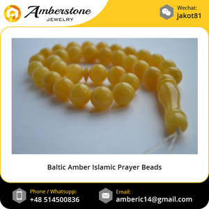 Cuentas de Color amarillo para oración islámica, ámbar del Caribe, a granel - Product Image 2