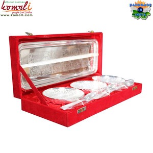 Oneup — plateau de service en plaqué argent, 7 pièces, pour cadeaux, souvenir indien, faveurs uniques de mariage - Product Image 3