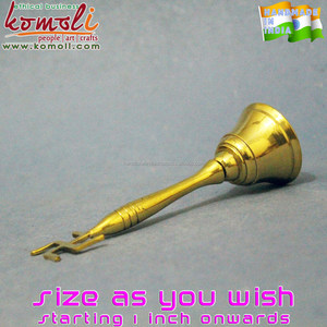 กระดิ่งทองเหลืองด้ามยาว สำหรับพิธีกรรมแบบดั้งเดิมของอินเดีย เหมาะสำหรับวัด พิธีกรรม บ้านมณฑิร และการใช้งานในพิธีกรรมทางจิตวิญญาณ - Product Image 2