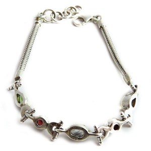 Bracelets chrétiens bohèmes en argent sterling 925 avec combinaison de pierres multicolores Shri Ashapura Jewels pour anniversaire de mariage - Product Image 2