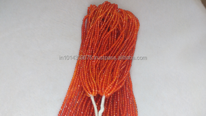 Cuentas Redondas Facetadas de Cornalina Naranja Natural AAA de 2 mm, Coszcalt Exports India - Product Image 4