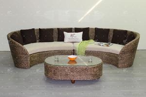 ชุดโซฟาเสน่ห์สานจากวัสดุธรรมชาติ-หวายผักตบชวาสำหรับใช้ในร่ม - Product Image 5